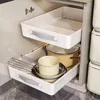 Kitchen Drawer Storage Rack Cabinet Pull Out Organizer Box No Installation of Sliding Rail Seasoning Storage Tray Sink Bowl Rack 1