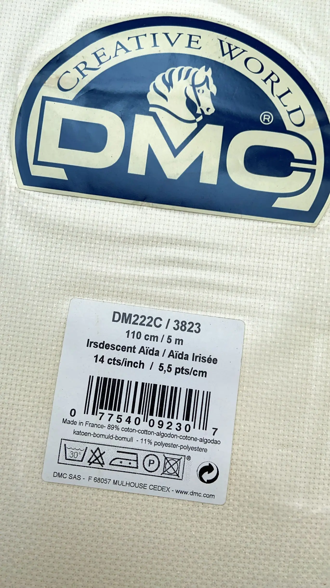 DMC-Embroidery Cross Stitch Canvas Fabric, Aida Fabric, 25Colors to Choose-1, Cotton, 14CT, 30x30cm, Stock