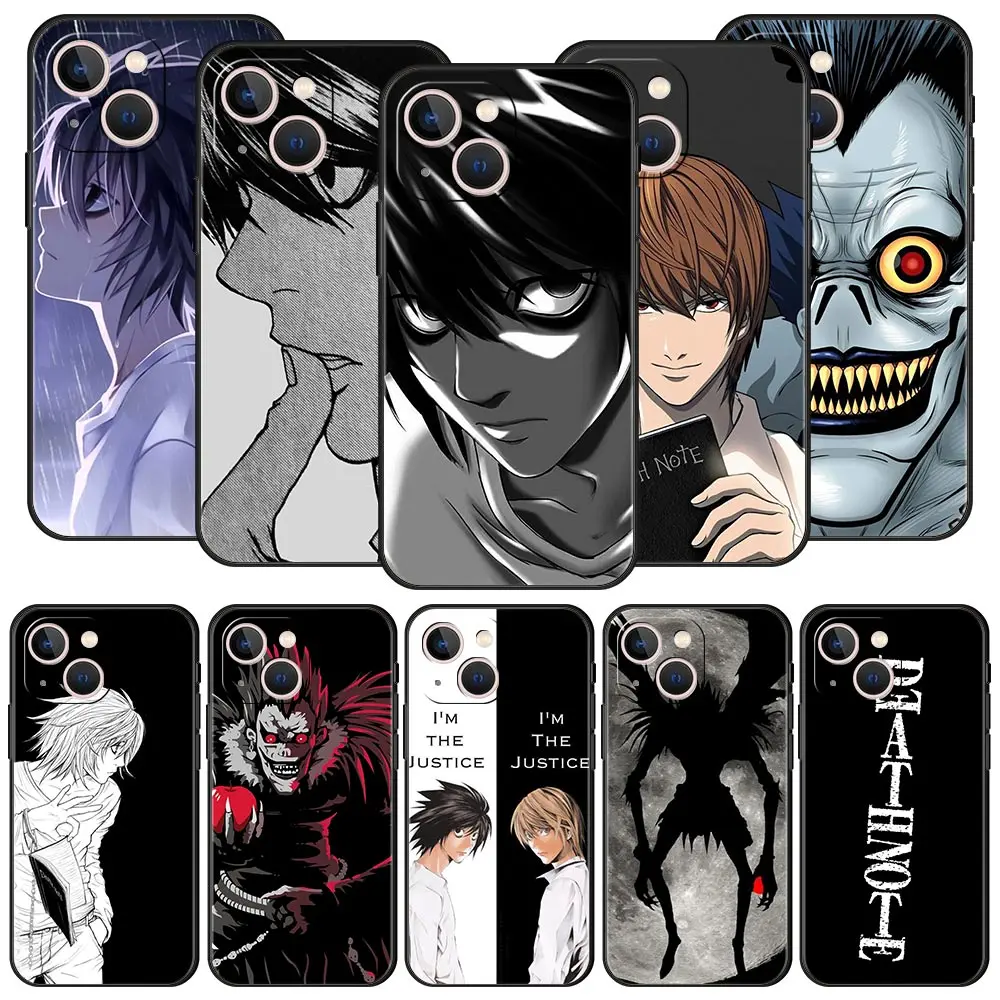 

Death Note Yagami Light Phone Case For Apple iPhone 11 15 14 Pro MAX 12 13 7 8 Plus X XR XS MAX SE Silicone Black Cover Funda