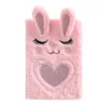 A5 Cute Girl Embroidered Cartoon Plush Notebook, Hand Book Student Prize Journal Record Diary Book 160 Pages 5