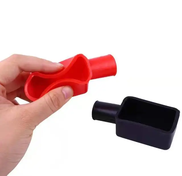 2pcs Car Battery Terminal Covers Positive Negative Top Post Cap Protection Insulate Case Battery Wire Connectors Rubber Caps battery terminal cover