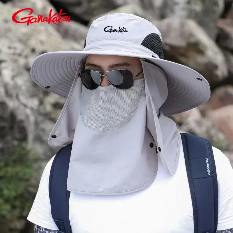 

Gamakatsu Outdoor Sunscreen Fishing Hat for Men Outdoor Sunscreen Breathable Sunshade Face Covering Mountaineering Fishing Hat
