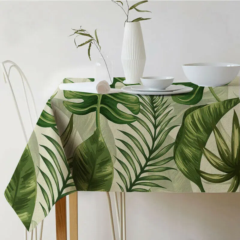 Tablecloth Tropical Plants Printed Waterproof Home Decor Table Cover Plant Pattern Nappe De Table Mantel Mesa Rectangular Mantel table cloth rectangular tablecloth
