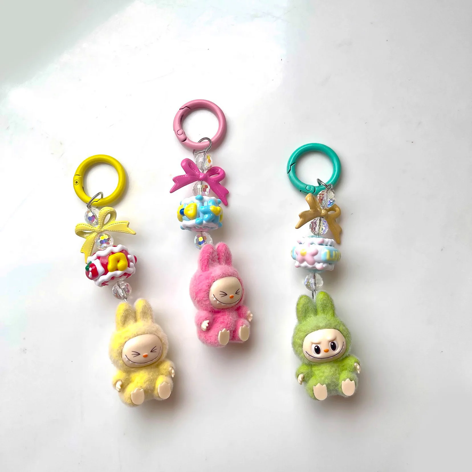 Christmas Labubu Kawaii Particles Keychain Bag Cell Phone Charm Key Chain Christmas gift plush keychain key chain bunny keychain balloon dog keychain