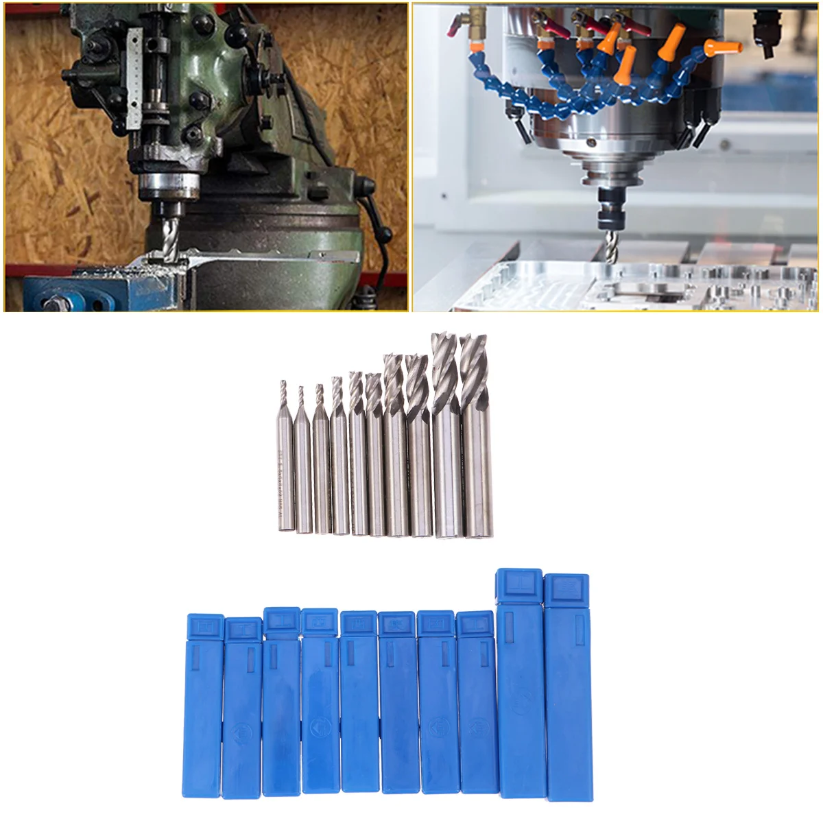 

10PCS Straight Handle Milling Flute Straight Square Nose End Mill