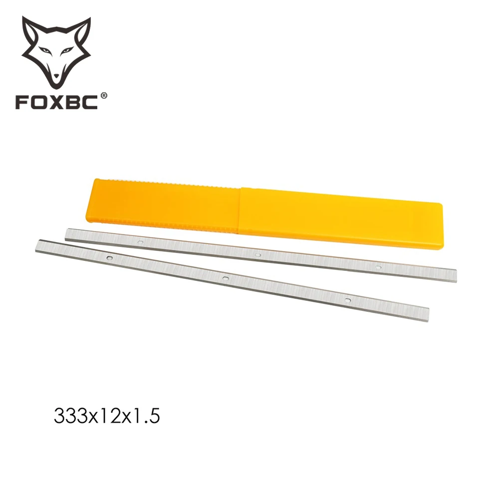 FOXBC 333x12x1.5mm HSS Planer Blade Replace Industrial Electric Wood Planer Blades Woodworking Tools-SET OF 2