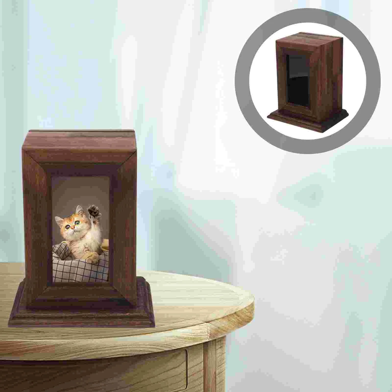 Pet Ashes Cremation Urn Dog Memorial Cinerary Casket Cat Ash Wooden Box