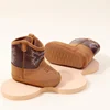 0-12 Months Baby Boots Soft Brown PU Leather Tall Cowboy Boots New Style Spring and Autumn Prewalking Shoes for Boys and Girls 4