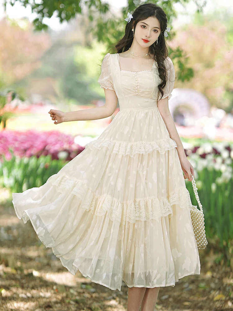 Elegante vestido de princesa vintage  Vestidos de estilo francés vintage- Mujer de estilo retro-Aliexpress