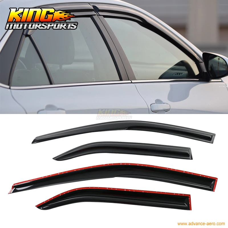 Fit For 2012 2017 Toyota Camry Smoked Aero JDM Wind Deflectors Stick On