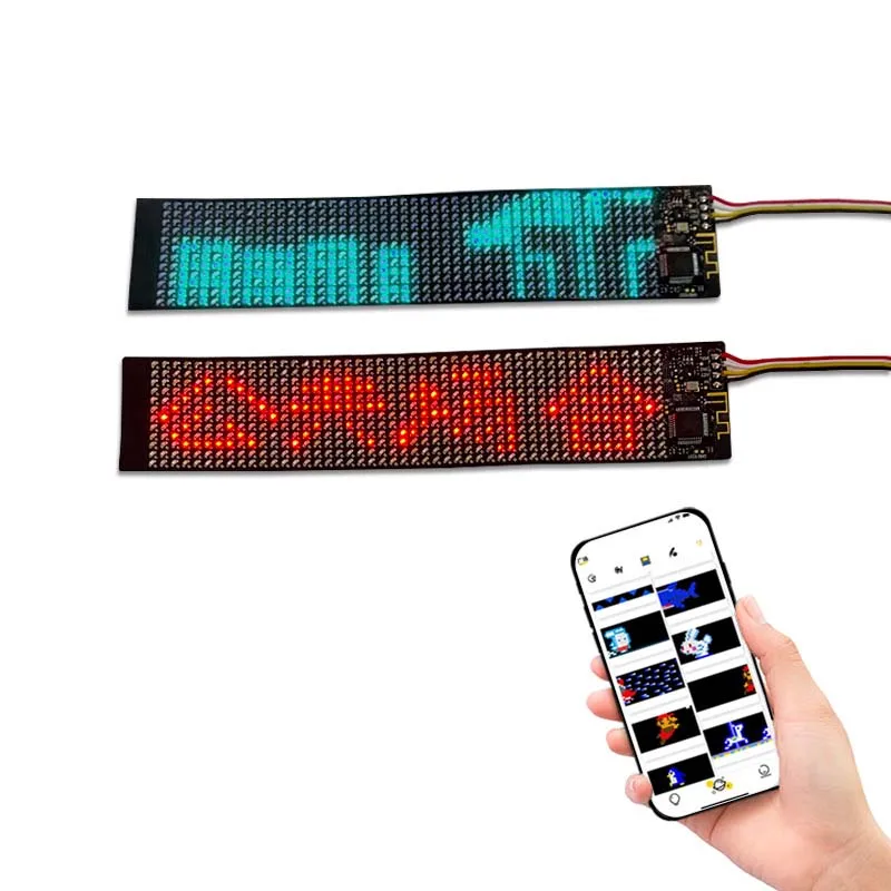 Fullcolor Flexible LED Screen Display 12x48 Pixel 576 RGB Matrix Panel APP Hat Glasses DIY Electronic Prop led message board,led display board