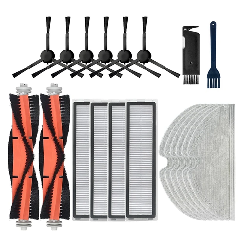 

1Set Robotic Vacuum Cleaner Main Brush Side Brush Hepa Filter Mop Rags Parts Replacement Accessories For Dreame D9 & Bot L10 Pro