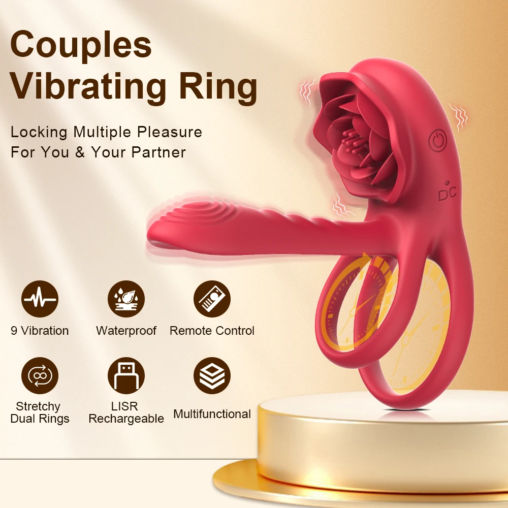 Potente anillo para pene, vibrador, estimulación del clítoris, retardante de eyaculación, Control remoto 4 Potente anillo para pene, vibrador, estimulación del clítoris, retardante de eyaculación, Control remoto 4