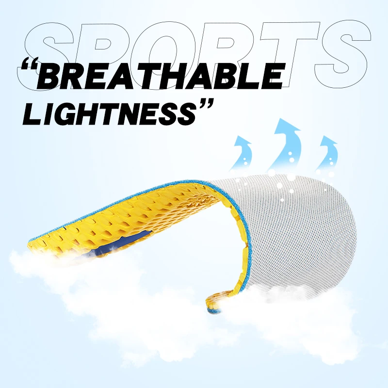 Bangni Memory Foam Insoles Orthopedic Sport Support Insert Woman Men Shoes Feet Soles Pad Orthotic Breathable Running Cushion