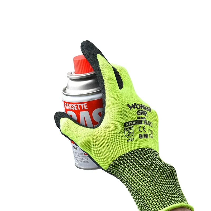 Wonder Grip-Gants de Construction pour Homme, Plombier, Coque en Nylon Rouge, Noir, NitCarter, Revêtement Sandy, Sécurité au Travail