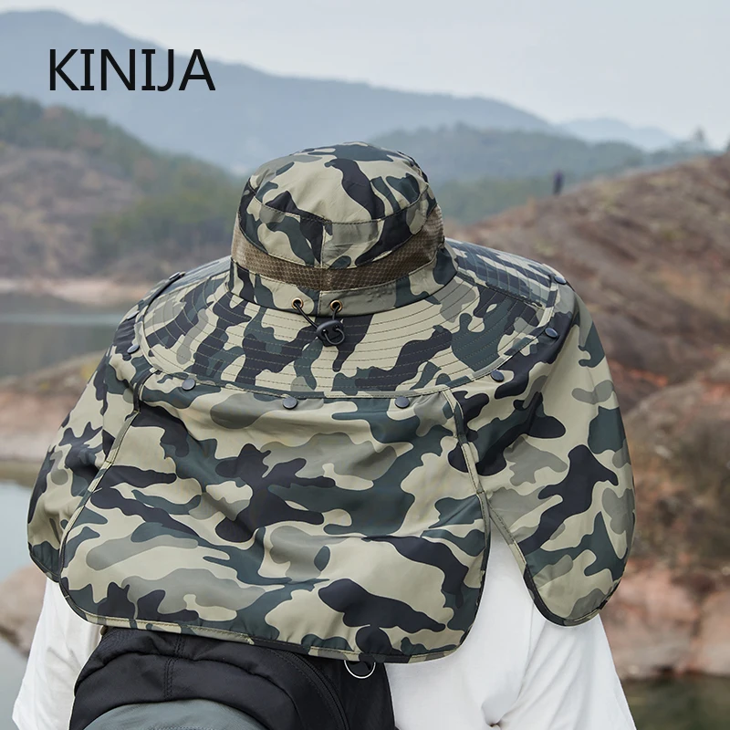 Summer Camouflage Large Brim Sun Cap 
