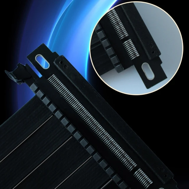 PCIE 4.0 Graphics Card Extension Cable Double Reverse Adapters Cable PCIE X16 Male to 90 Degree Female Extension Cord 5
