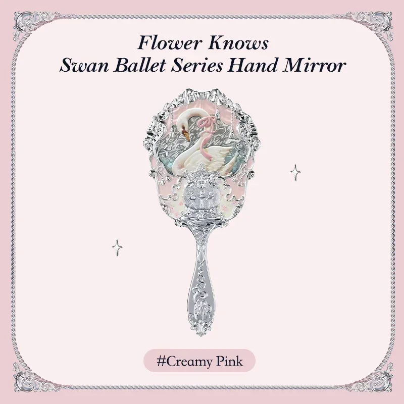 Flower Knows Mirror Swan Ballet Moonlight Mermaid Collection Handheld Mirror Limited White Blue Pink Chocolate Fairy