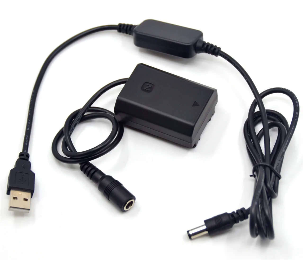 Power Bank USB 5V Cable Adapter + VG-C3EM Dummy Battery NP-FZ100 for Sony Alpha A9 A7RM3 A7RIII A7M3 A7C A6600 A7M4 Camera