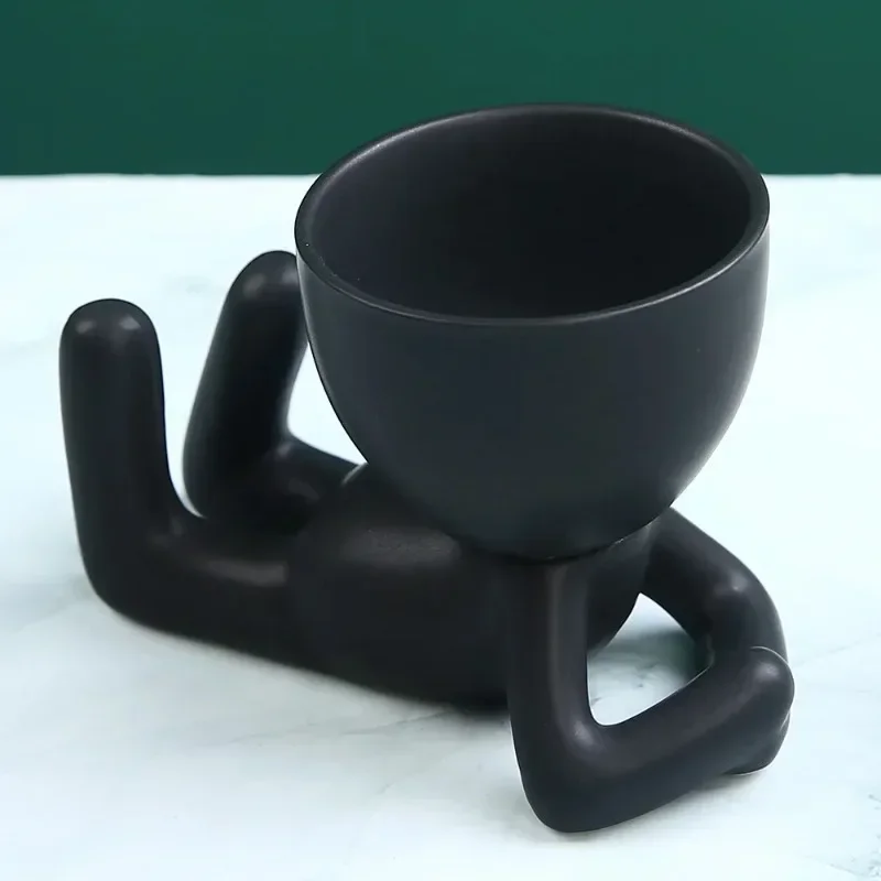 New Nordic Ceramic Figurine Flowerpot Succulent Plant Creative Office Desktop Decoration Home Decoration Plant Pot