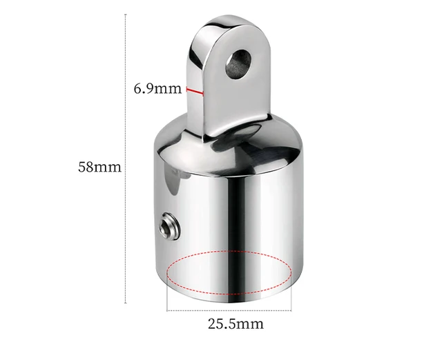 MarineNow Bimini Top End Caps - 7/8 Inch, 316 Stainless Steel, 2-Pack For Boat Hardware
