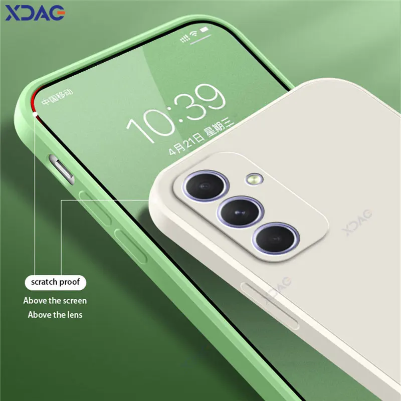 Square Liquid Silicone Phone Case - 360° Protective Soft Shockproof Back Cover - Girls' Stylish Accessory