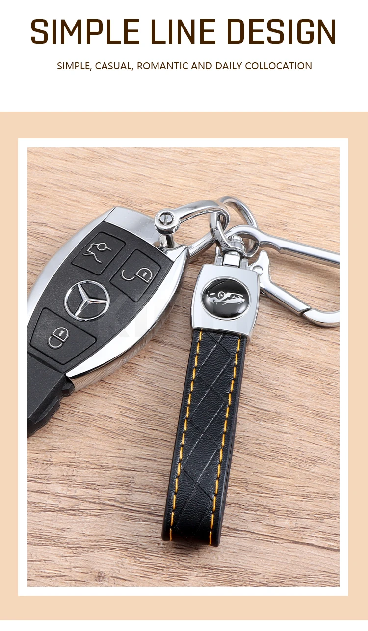 Portachiavi per auto in pelle intrecciata a mano portachiavi con fibbia a ferro di cavallo rotante a 360 gradi in metallo staccabile per uomo donna regalo di alta qualità - S28bbe112b8094da287442b495c505f393