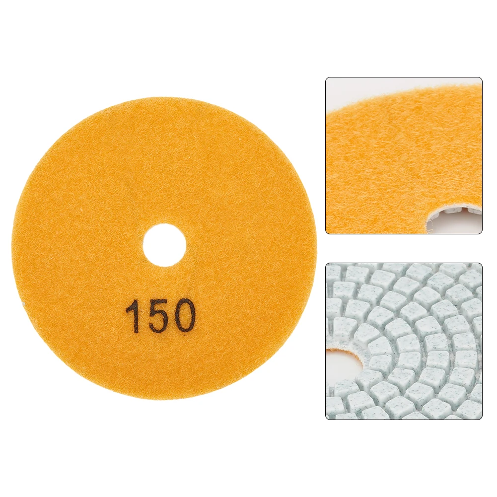4-Inch Diamond Polishing Pads for Wet/Dry Sanding and Grinding - Granite, Stone, Concrete, Marble - 100mm Hook & Loop Backed
