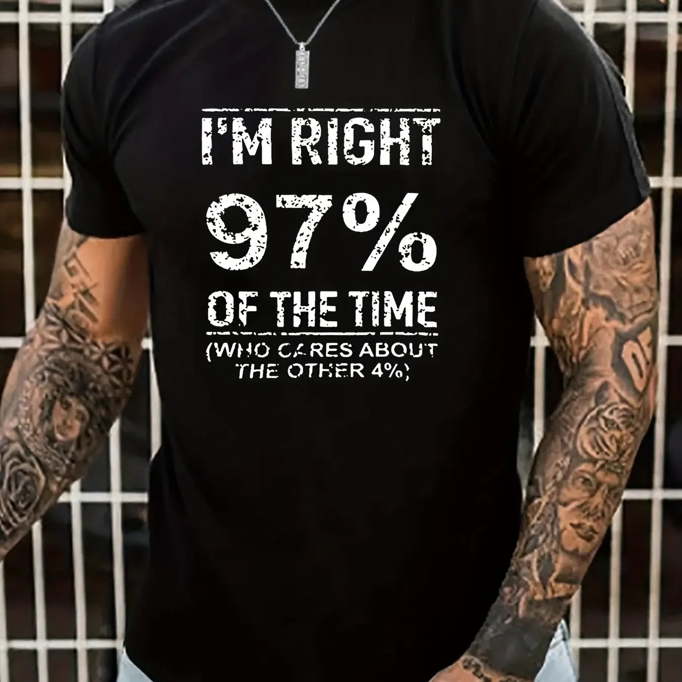 

Men's Casual Cotton T Shirt "I'm Right" Slightly Well-known Saying Graphic Tee Male Clothes For Summer
