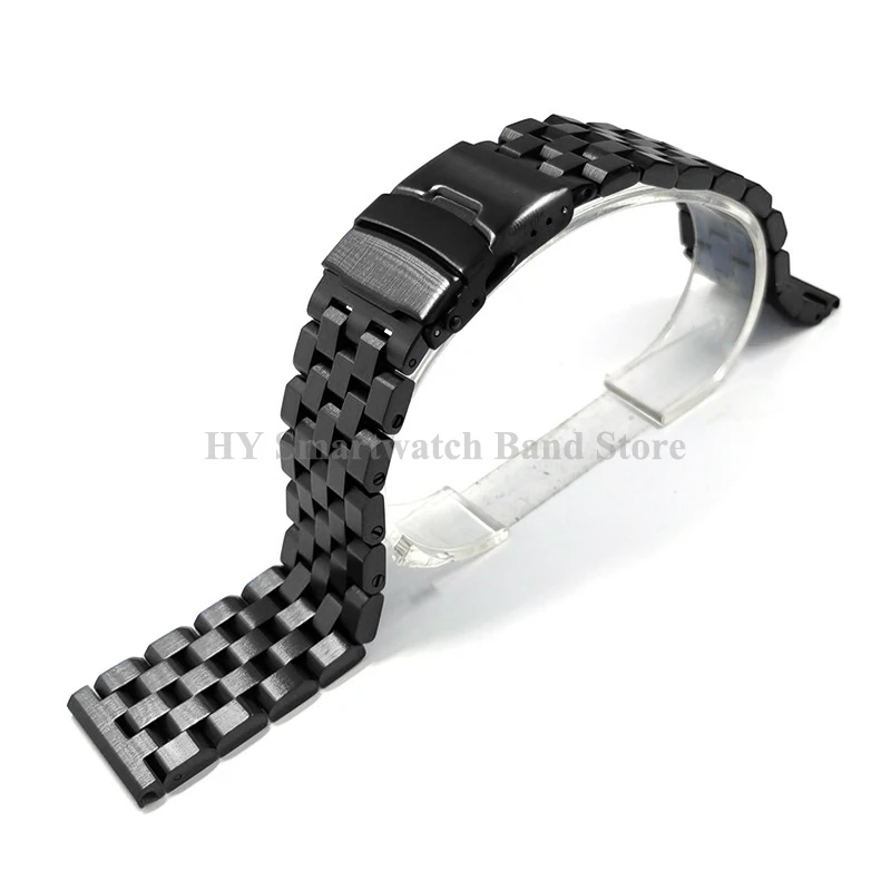 Luxury Solid Stainless Steel Watch Bracelet with Double Safety Buckle