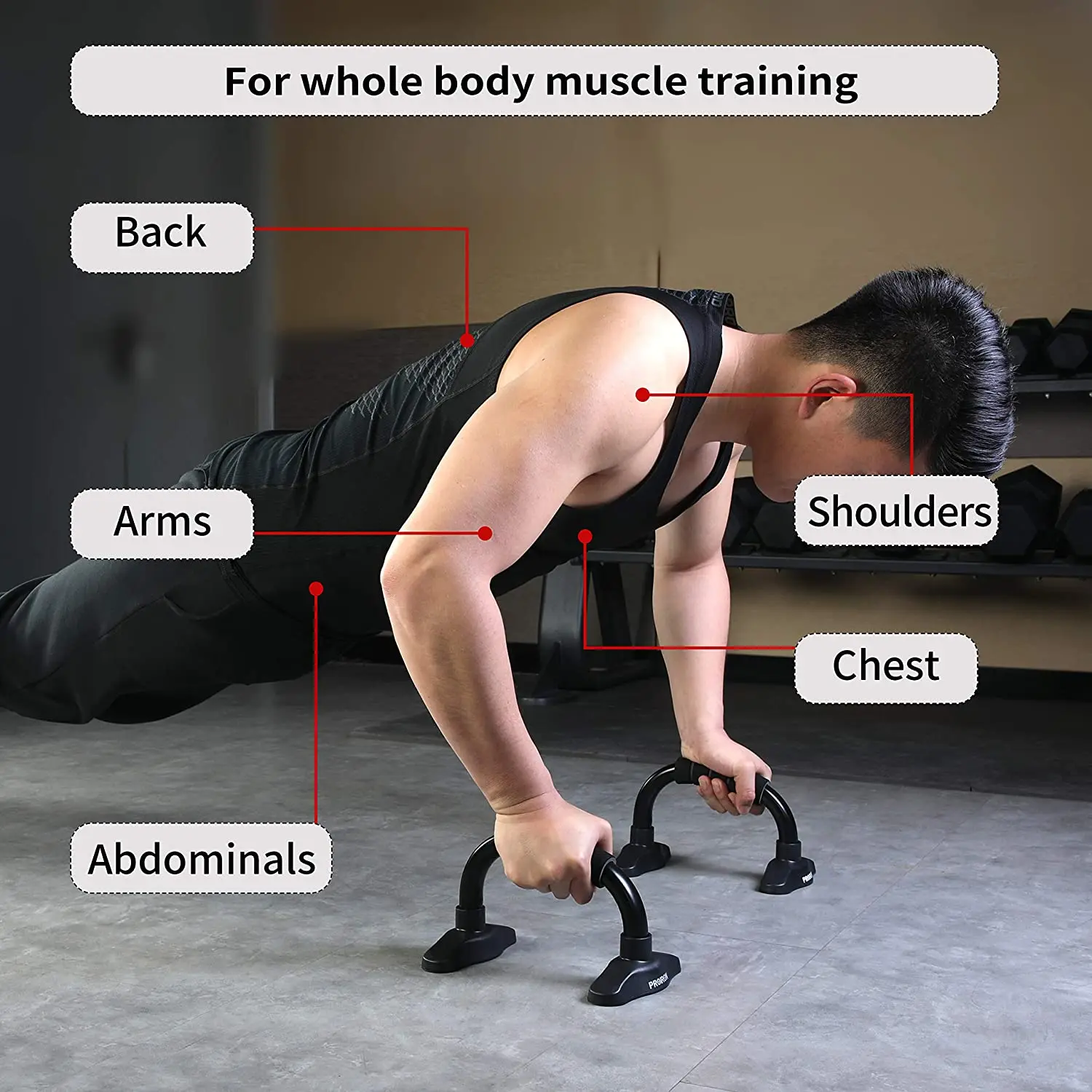 Push Up Bars Strength Training Workout Stands With Ergonomic Push-up Bracket Board with Non-Slip Sturdy Structure Portable