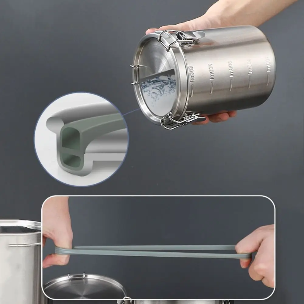 520/1000/1600/2500ml Stainless Steel Storage Tank with Scale Leak-Proof Food Storage Containers Sealed Airtight storage tank
