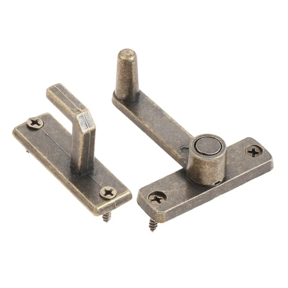Bronze Guard Latch Bolt With Screws Sliding Door Lock Handle Metal Door Latch Home Safety Chain ScrewsDoor Home Hardware