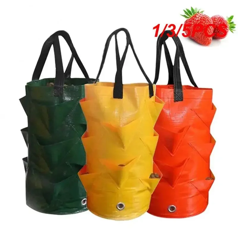 1/3/5PCS Reusable Planter Pot PE Growing Bags For Vegetable Flower Outdoor Planting Bag Hanging Strawberry Potato Flower