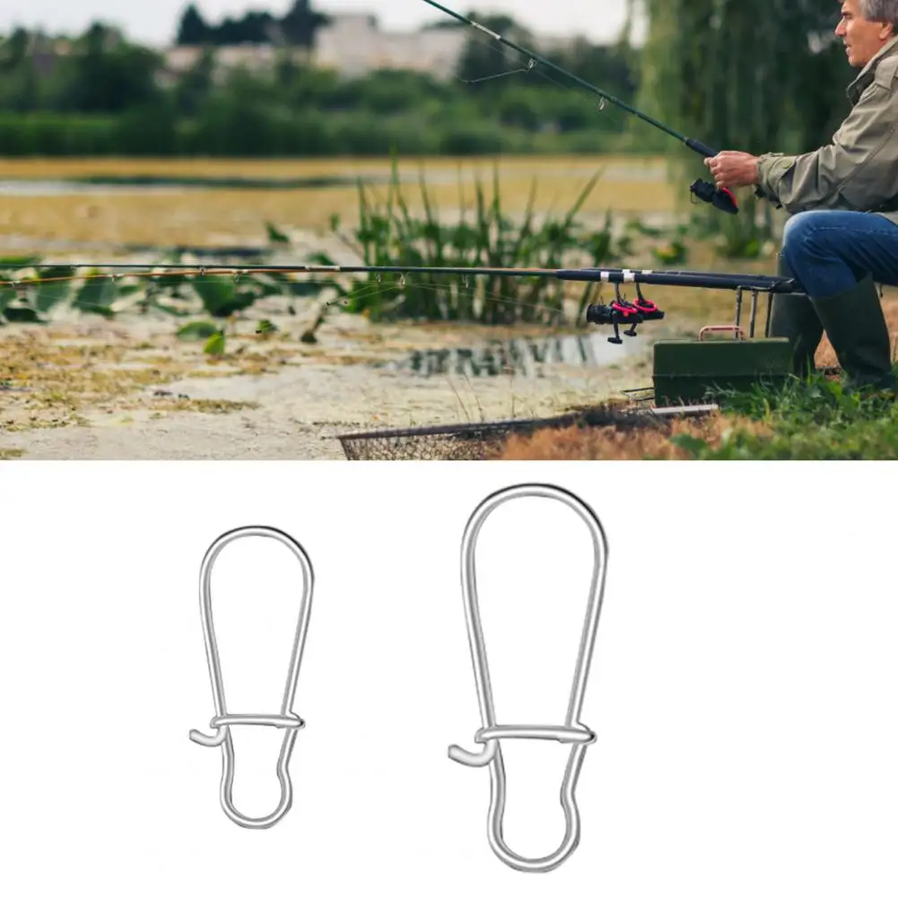 20Pcs Practical Smooth Action Lightweight High Strength Fishing Tackle Swivels Lock Snaps For Trolling Offshore