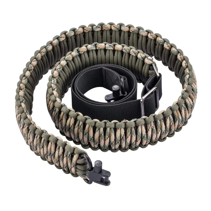 YD61 2 Point Sling Rifles Paracord Strap NonSlip Paracord Sling with Swivels Quick Adjustable Length Strap Hunting Accessory