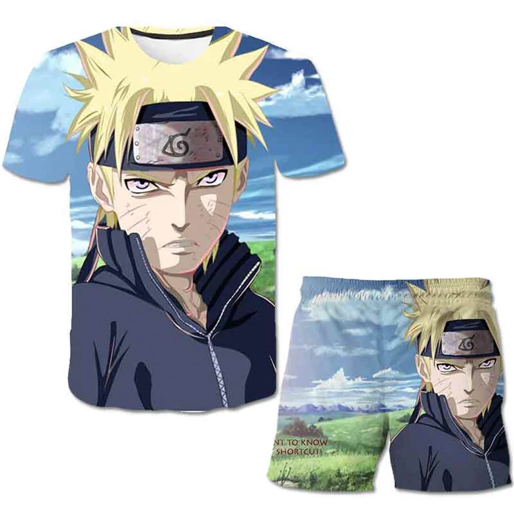 

Fashion 3D Clothing Kids 2 Piece Set Naruto Print + Shorts Trousera Clothes 4-14 Years Children Boy Short Sleeve Costume Outfit