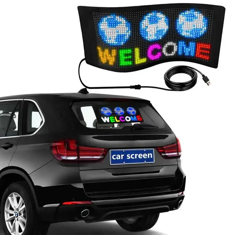 APP Programmable Message Board for Car Rear Window Advertising Light Car LED Display Sign LED Soft Screen RGB Foldable Bluetooth