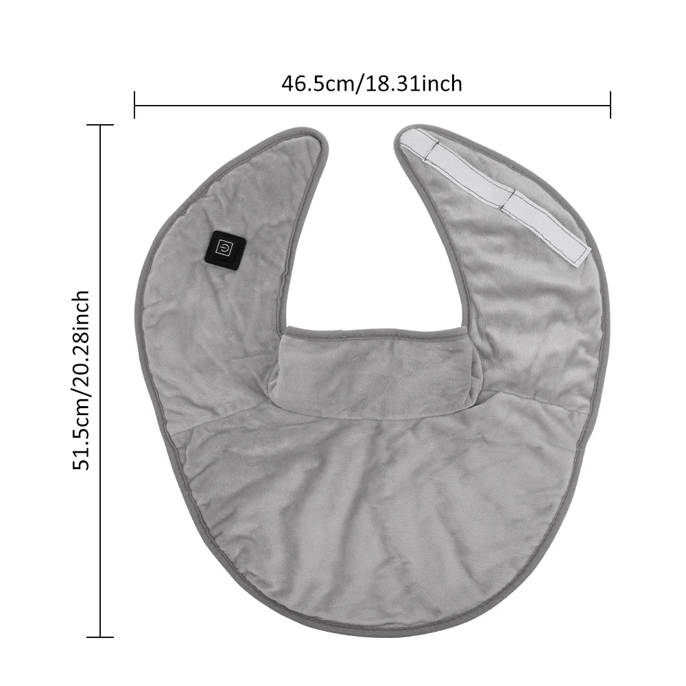 Soft Grey Heated Neck Pad USB Thermal Wrap for Relaxation