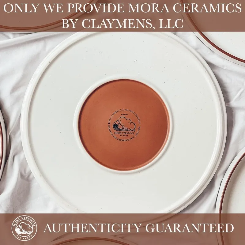 Mora Ceramic Flat Plates Set of 6-8 in - The Dessert, Salad