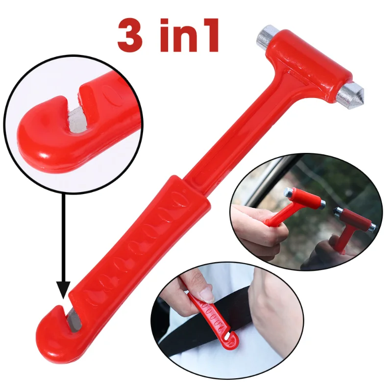 

3 In 1 Car Safety Hammer Multifunctional Window Breaker Emergency Hammer Car Seat Belt Cutter Emergency Escape Tool