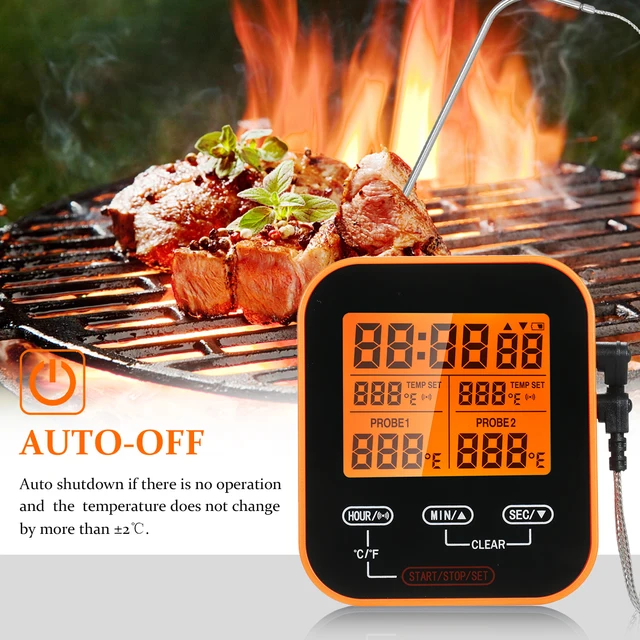 Szonda Konyhai Termomber Időzítő A Sütő Grillezéshez Hőmérő Grill Főzés Hús Ételek Digitális Vezeték Nélküli Hőmérséklete
