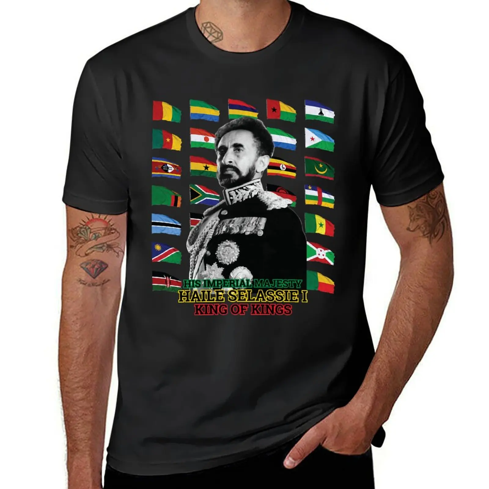 Haile Selassie Hero Of Africa Limited Edition T-Shirt vintage Blouse heavyweights men clothes