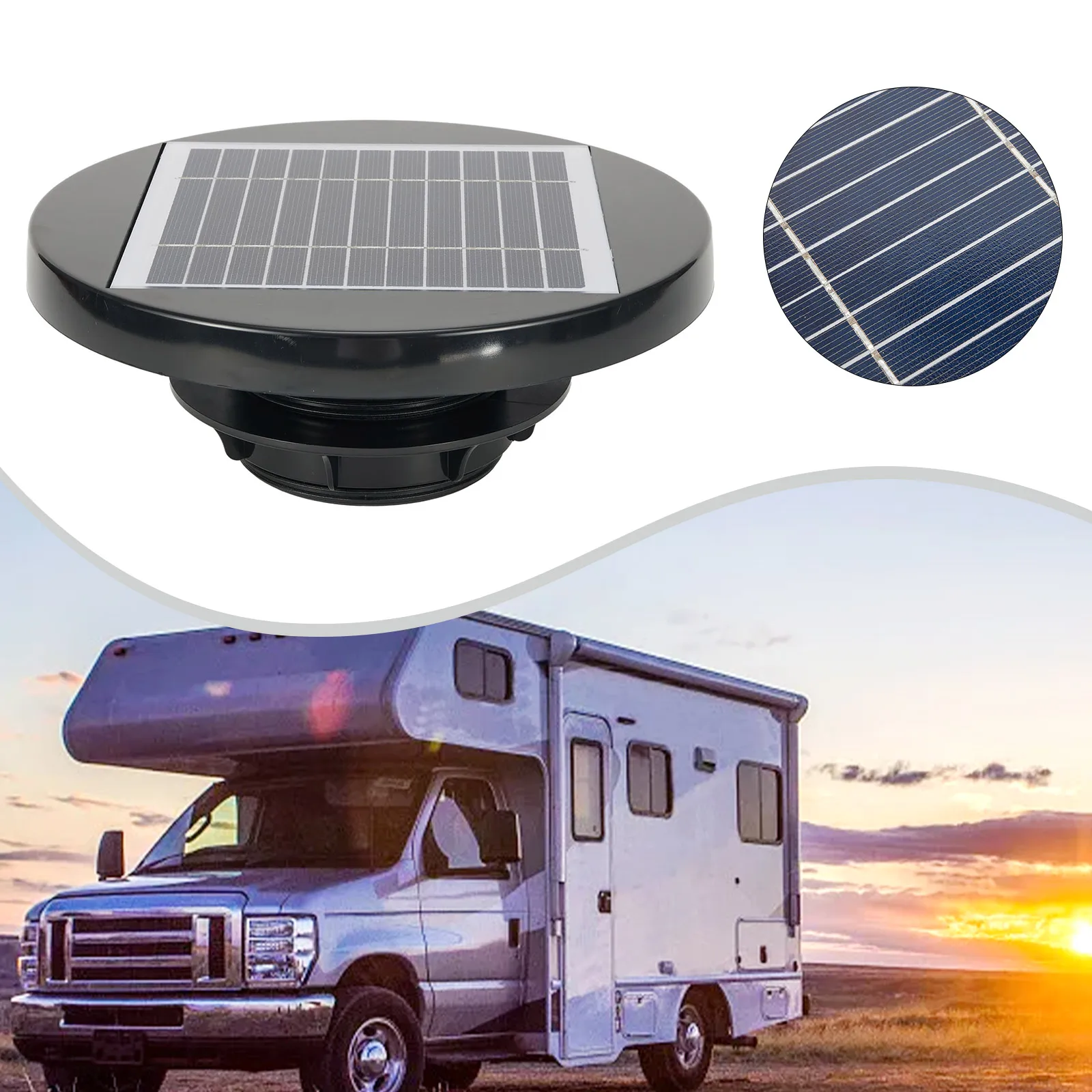 

5V 2W Solar Powered Roof Fans Ventilator Loft Vent For Boat-RV Greenhouse Shed Caravan Garage Mobile-Toilet Solar Exhaust Fan