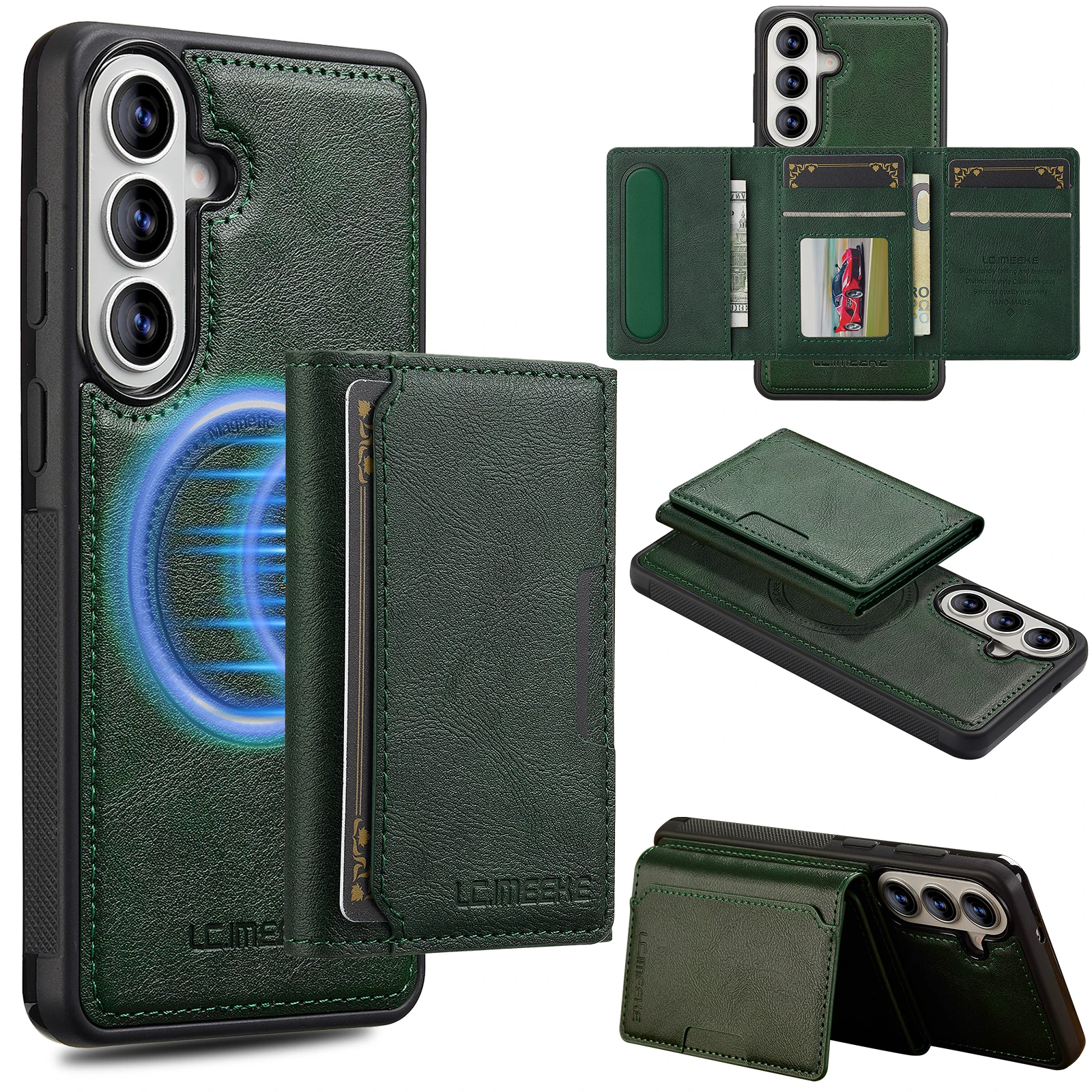 Detachable Magnetic Card Slot Wallet with Wireless Charging Case