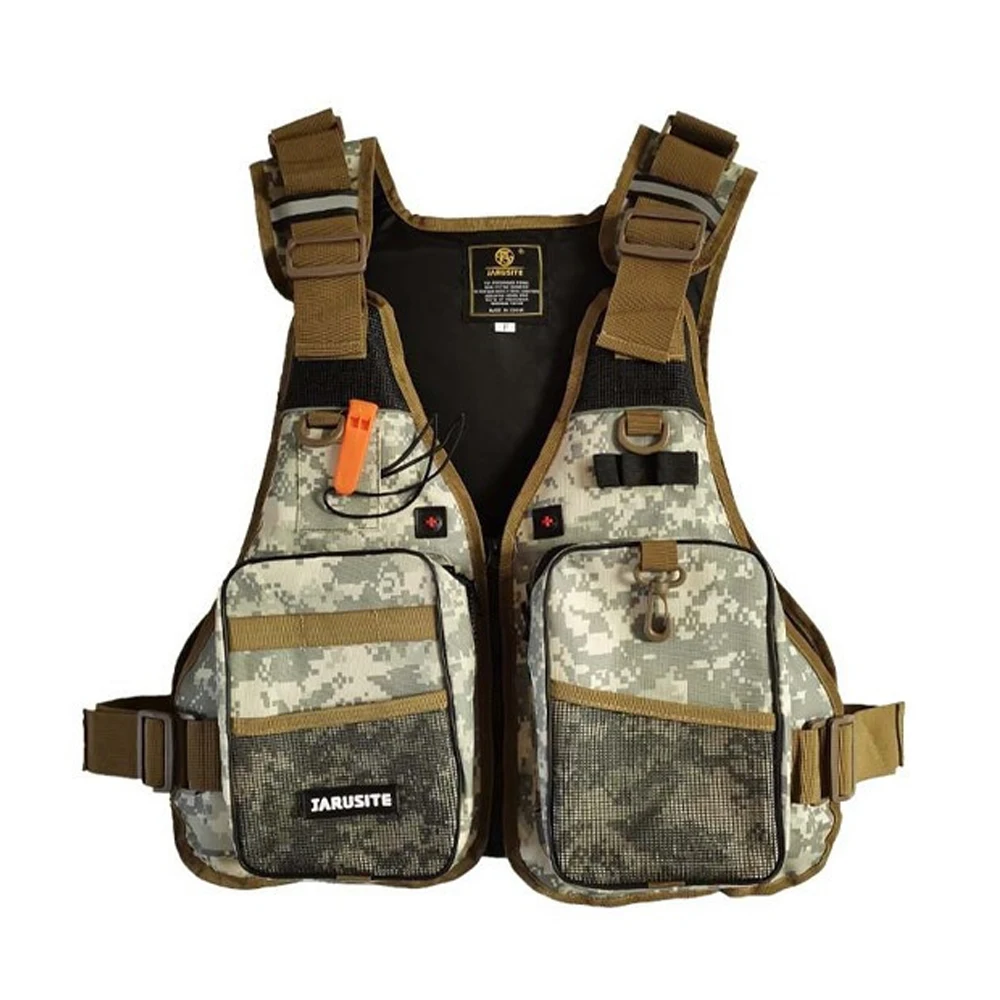 

Outdoor Fishing Vest Breathable Adjustable Safety Jacket with Multi-Pockets Swimming Sailing Waistcoat Vest Floatation Men Women