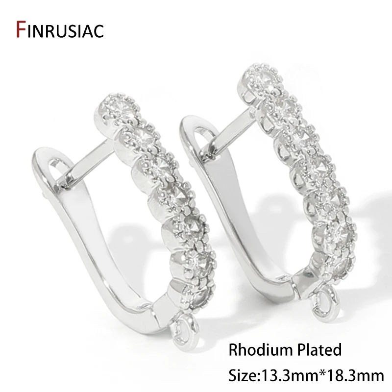 18K vergoldete Zirkon Shvenzy Ohrringe Herstellungszubehör, Messing DIY Kreative Basic Earwire Stitches Ohrring Haken Zubehör – Detail 33