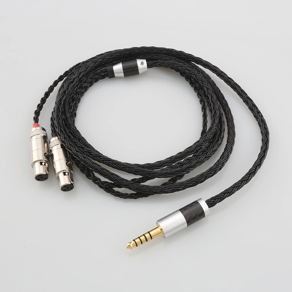 16 Core 7N Occ Black Braided Earphone Cable For Audeze Lcd-3 Lcd-2 Lcd-X Lcd-Xc Lcd-4Z Lcd-Mx4 Lcd-Gx