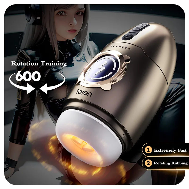 Leten Space Time Cabin Fully Automatic Rotation Penis Training Cup Male Masturbator Multiple Stroking Modes Adult Sex Toys