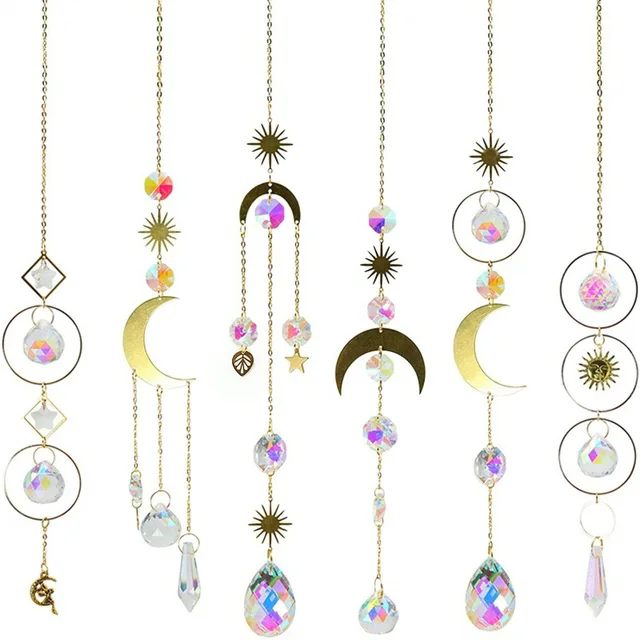 Prism Suncatcher Függő Ablak Kristályok Szivárványos Könnyű Fogó Kristály Napsütő, Nyári Ajándék Nyolcszög Gyöngyök Medál - Image 6